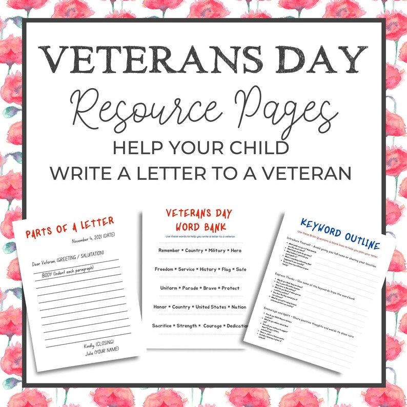  Veterans Day Thank You Letter Template Printable W bonus Video Etsy
