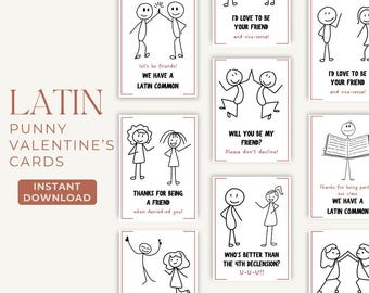 Latin Punny Valentine Cards Printable (Kids / Teachers)