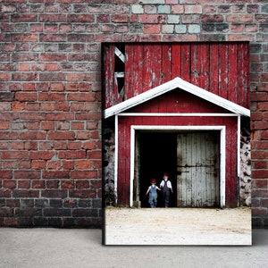 Farm Boy Walking into Barn Large Wall Photo|Photography|Wall Art|Photo Print|Rustic|Wall Decor|Farmhouse|Farmhouse Decor| Farm Photo|