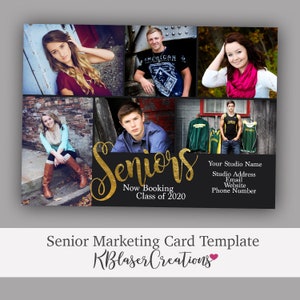 Senior Marketing Template | Photoshop Template || PSD | INSTANT DOWNLOAD || Senior Photography | Gold Foil