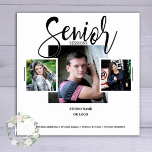 Senior Session Marketing Template | Photoshop Template PSD | INSTANT DOWNLOAD || Senior Photography | 5x5 Marketing Template