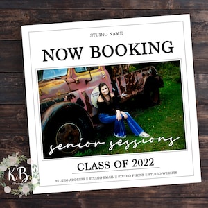 Senior Session Marketing Template | Photoshop Template PSD | INSTANT DOWNLOAD || Senior Photography | 5x5 Marketing Template