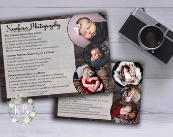 Newborn Photography Marketing Template | Photoshop template PSD | INSTANT DOWNLOAD | Photography | 5x7 Photoshop Template|