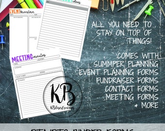 PTA, PTO, Parent In Education Group, Binder, Organization, PTA President Binder Planner Binder Printable, School Binder Planner Form