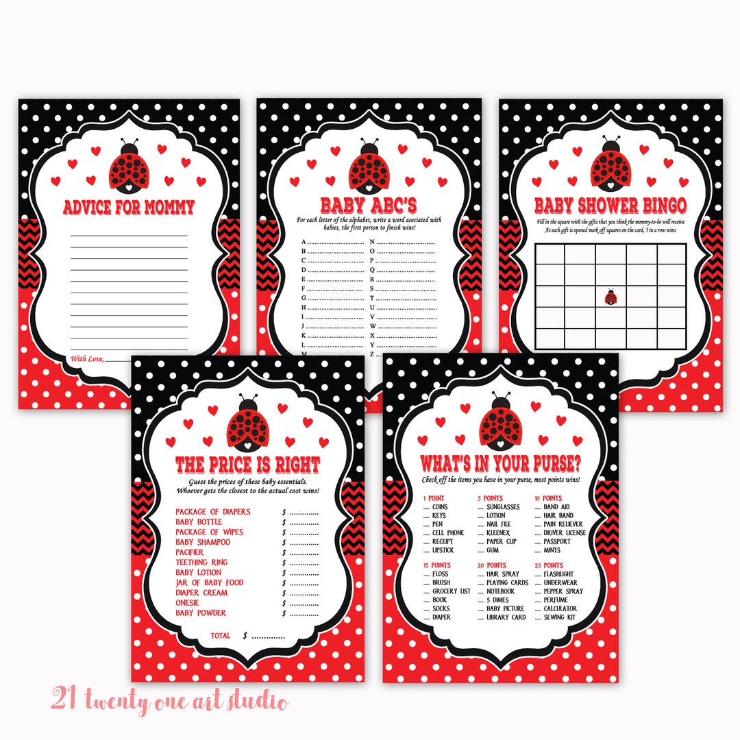 Ladybug Baby Shower Game Ladybug Baby Shower Games Package - Etsy