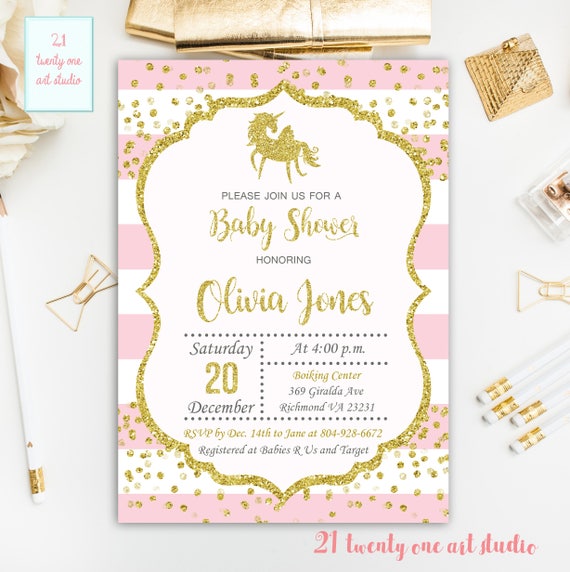 Unicorn Baby Shower Invitation Girl Baby Shower Invite Etsy Unicorn Baby Shower Invitation Girl Baby Shower Invite Etsy