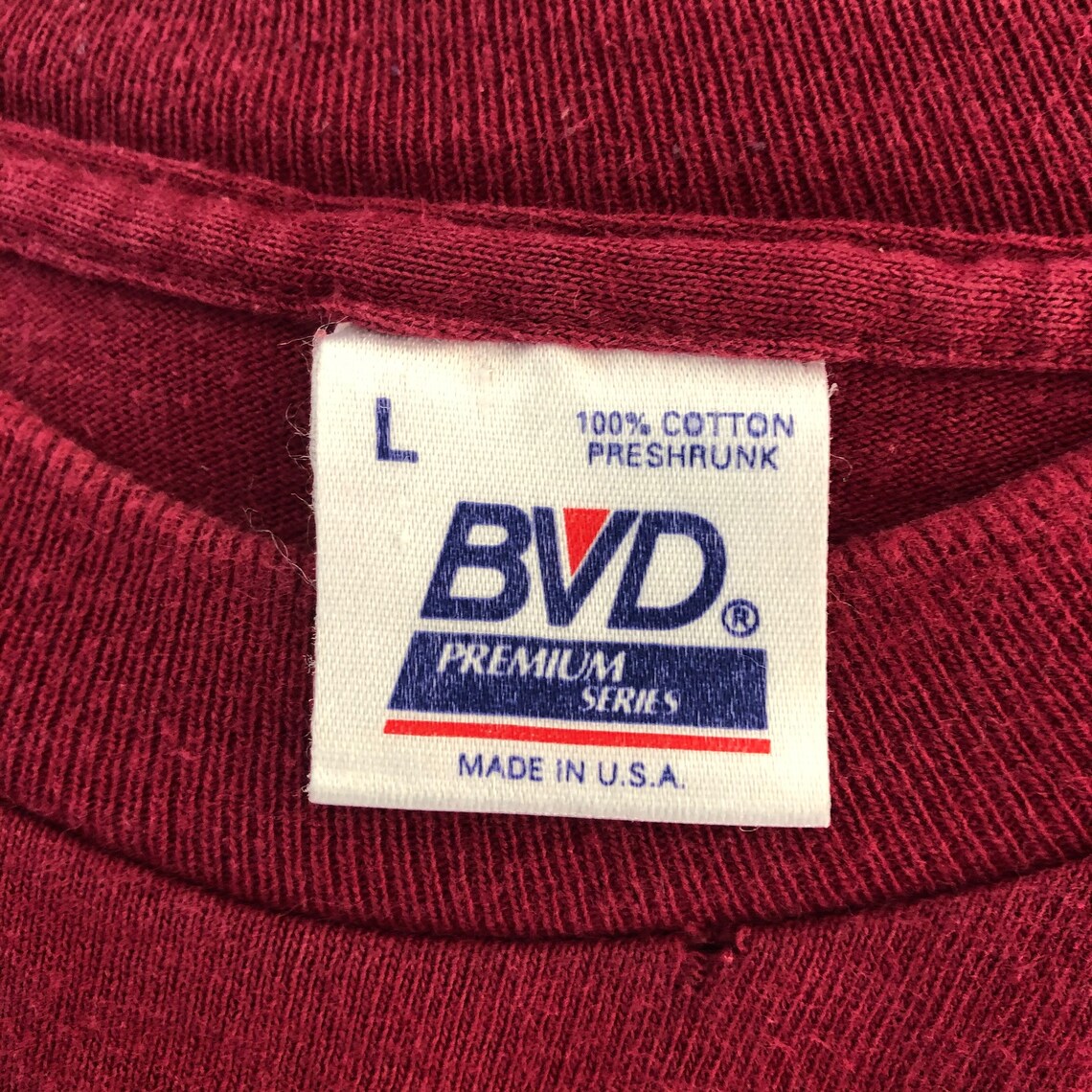 Vintage BVD Blank Pocket T-Shirt 90s Essential Tee Burgundy | Etsy