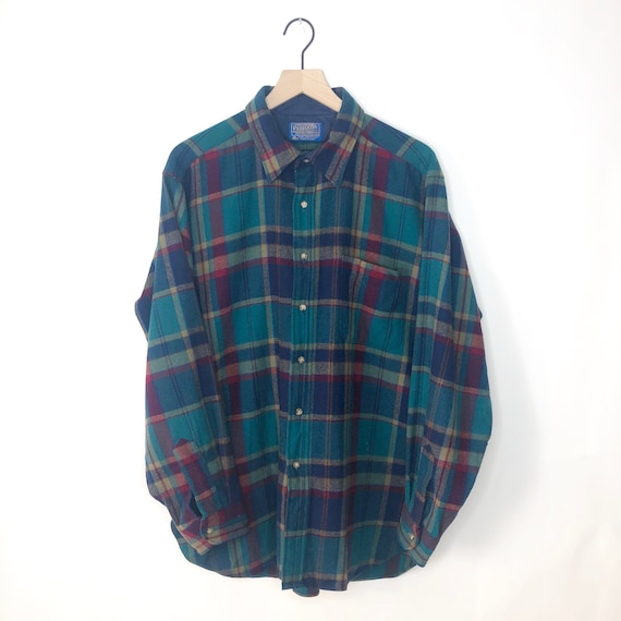 Vintage Pendleton Flannel Shirt 70s Multicolor Pla