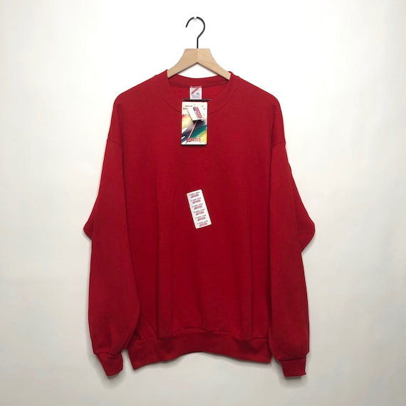 Vintage Jerzees Blank Crewneck Sweatshirt 80s Red