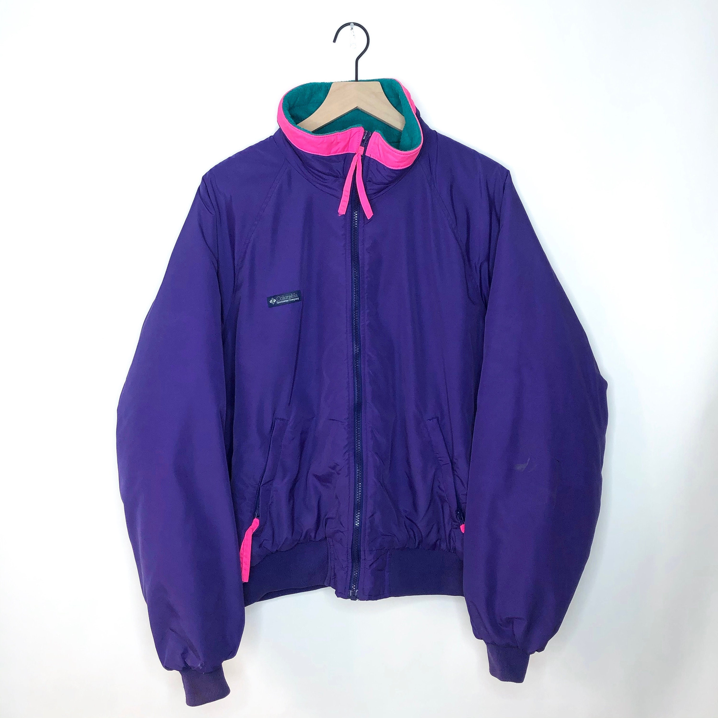 Vintage Columbia Radial Sleeve Jacket 90s Fleece Lined Bomber | Etsy