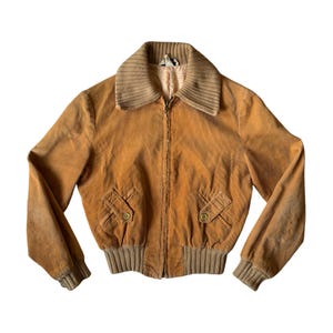 Vintage 40s 50s The May Company Corduroy Bomber Jacket // Youth Size 9 // Rockabilly Americana