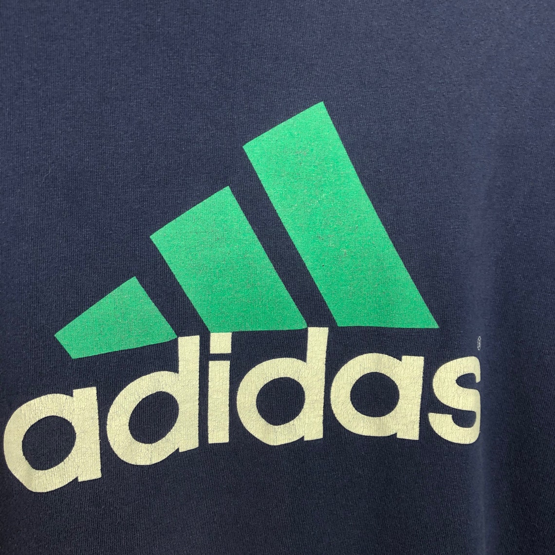 Vintage Adidas Big Logo T-Shirt 90s Blue Teal Soccer USA Made | Etsy