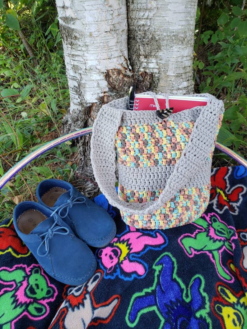 Crochet Market Bag Crochet Beach Bag Colorful Market Bag Reusable Grocery Bag Crochet Grocery Bag Crochet Handbag