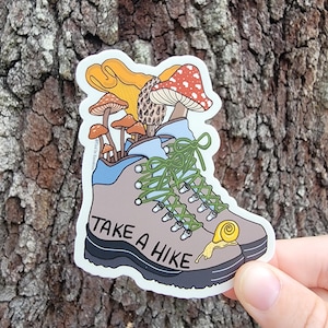 Take a Hike Hand Drawn Vinyl Water Bottle and Laptop Sticker
