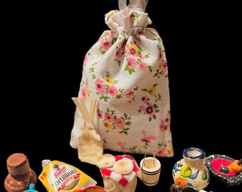 Mini Ceramic Decoration Pottery Set With Canvas Bag Included