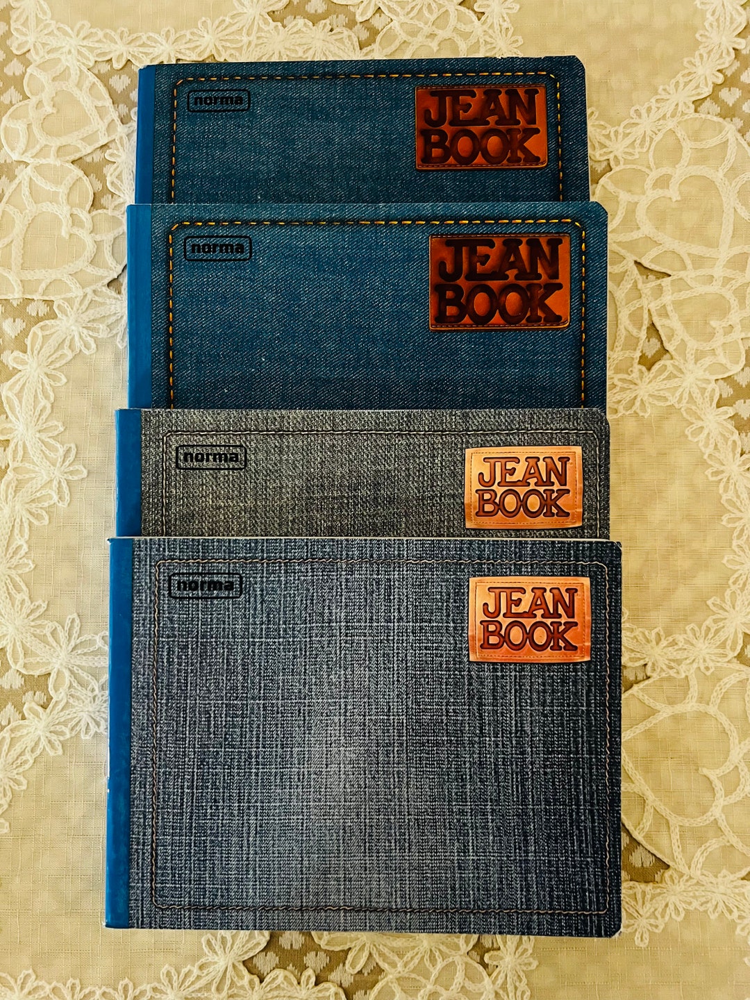 Jean Designed Grid Notebook Hardcover - Etsy