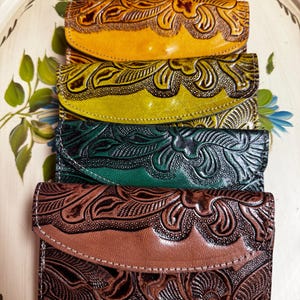 Mexican hand carved Women’s Leather Wallet