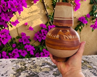 Botellon De Barro Aqua Jarra  Artisan Artezenia Mexican Clay Cantaro Lead Free Jug Water Dispenser 8.5”  tall