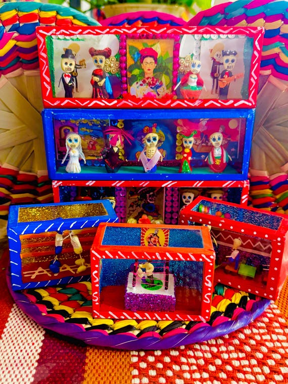Ofrenda miniature day of the dead dia de muertos dia de los muertos Calavera catrina Mexico Mexican Dollhouse|Nicho
