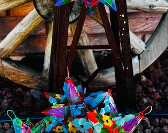 Tin Moravian Star colorful ornament