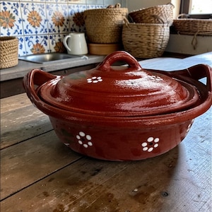 3 quart Mexican Clay Cooking pot | Cazuela | Olla de Barro