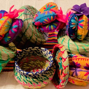 Handmade Artisanal Mexican Cactus Baskets - Mexican Home Decor - Handmade Felt Mexican Art - Beautiful Home Decor