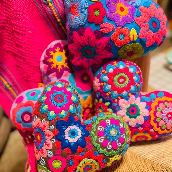 Embroidered Pillows Etsy