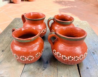 Traditional Mexican Clay Mugs |Taza de Barro |Jarritos 12oz