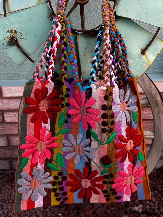 Mexican Floral Embroidered Tote bag