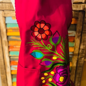 Embroidered Artisanal Womens Floral Apron