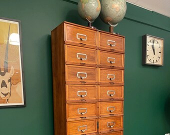 Early 1900s Oak Flip Drawer Filing Cabinet By Stolzenberg Germany