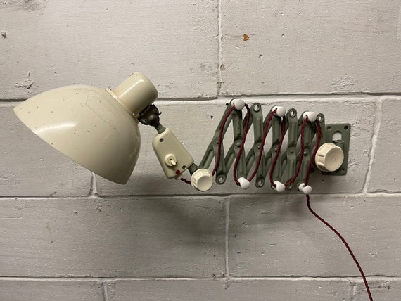 Vintage 1950s East German Industrial Scissor Lamp By Zweckleuchtenbau