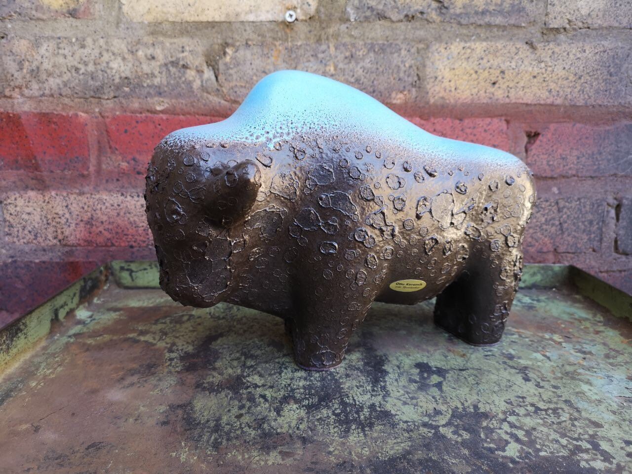 Otto Keramik Ceramic Bull West German Pottery Fat Lava
