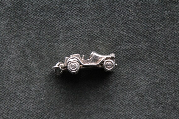 Vintage silver charm of antique car ~ motor vehic… - image 6