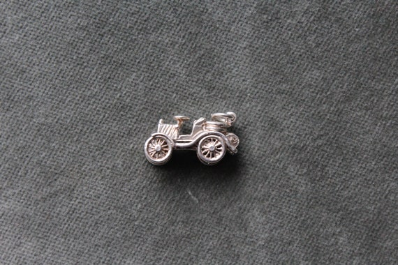 Vintage silver open-top car charm ~ for a charm b… - image 7