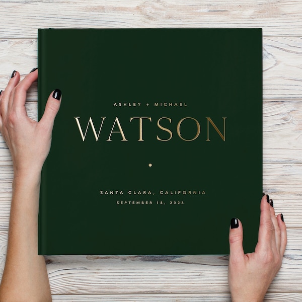 Forest Green Wedding Guestbook. Custom Wedding Guest Book. Polaroid Guest Book. Personalized Guest Book Album Guestbook Idea. Winter - KP10D