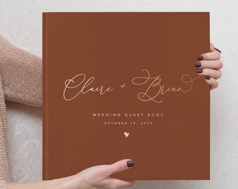 Gold Foil Wedding Guestbook. Custom Wedding Guest Book. Real Foil Guest Book. Personalized Guest Book Album Guestbook Idea. Hardcover. DH1C