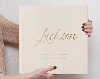 Gold Foil Wedding Guestbook. Custom Wedding Guest Book. Real Foil Guest Book. Personalized Guest Book. Guestbook Alternative. Polaroid. DH2A