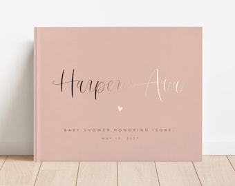 Baby Shower Guest Book. Baby Shower Decorations. Baby Shower Ideas. Baby Shower Memory Book. Baby Pink Shower Decor. 50 Color Options. DH3I