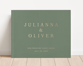 Gold Foil Wedding Guestbook. Polaroid Wedding Guest Book. Real Foil Guest Book. Personalized Guest Book Reception Idea. Hardcover. KP12C