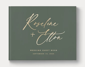 Classic Guest Book White and Silver Foil Wedding Guest Book Wedding Guest Book Ideas Wedding Guestbook Personalized Guest Book