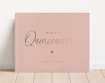 Quinceañera Guest Book. Sweet 15 Birthday. Mis Quince Book. Quinceañera Decoration. Quinceañera Idea. Personalized Gold Foil Guestbook. DH2L