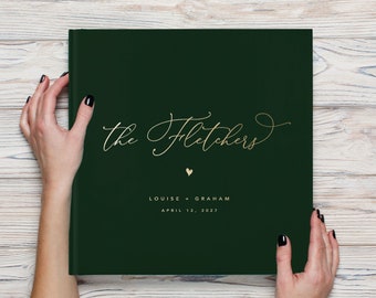 Forest Green Wedding Guestbook. Custom Wedding Guest Book. Polaroid Guest Book. Personalized Guest Book. Winter Wedding Guestbook Idea. DH1A