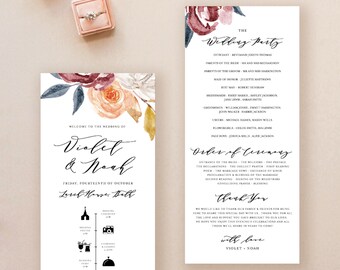 wedding timeline program etsy