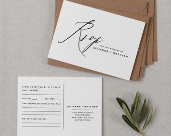 rsvp postcard etsy