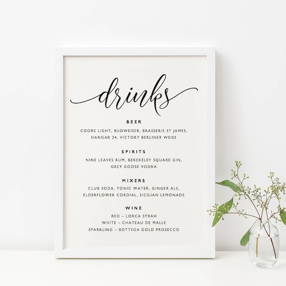 Wedding Drink Menu Template Flyer Template Wedding Drink Menu Template Flyer Template