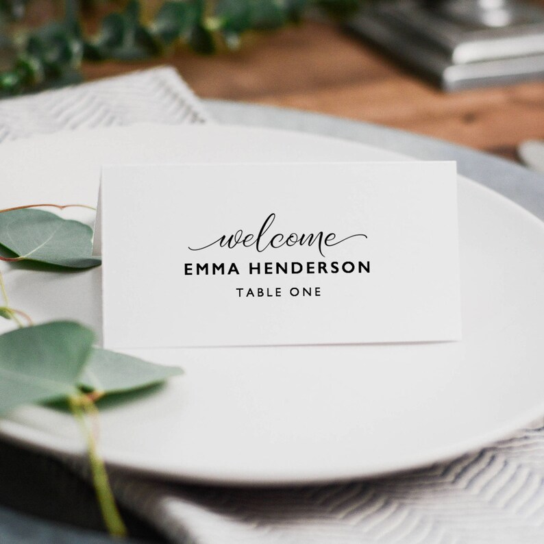 Wedding Place Cards Template Editable Place Cards Diy Etsy