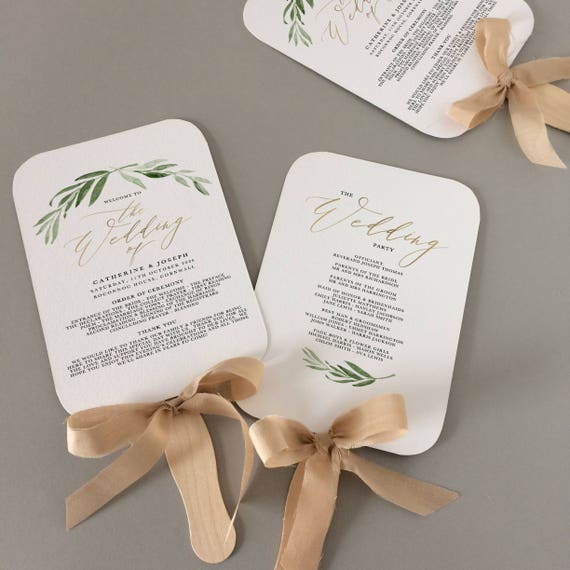 fan wedding program template fan wedding programs instant etsy