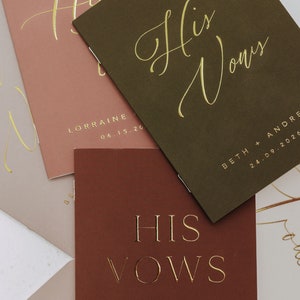 Wedding Vow Books. Personalized Vow Books. Vow Booklets. Real Gold Foil Vow Books. Luxury Vow Books. His Her Vow Books. Set Of 2 . KP10W image 5