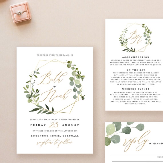 Wedding Invitation Template Printable Burgundy Invitation